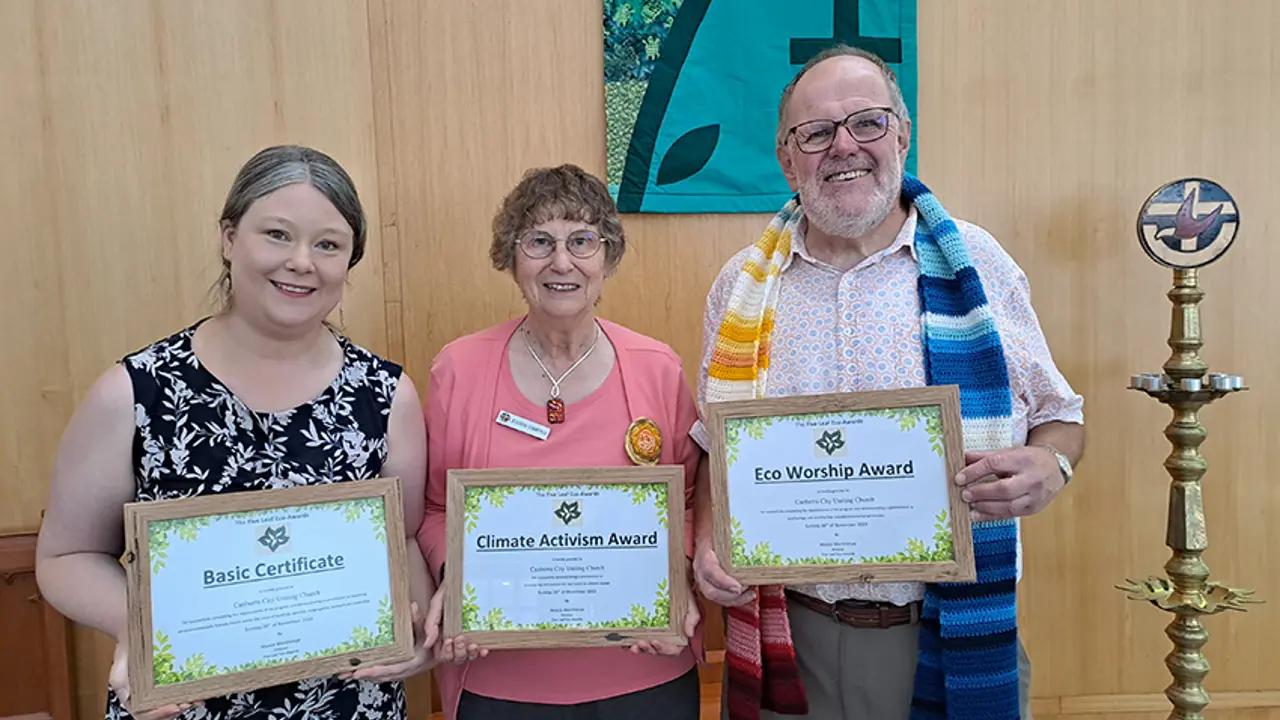 Canberra City Church recognised for decades of climate and environmental action