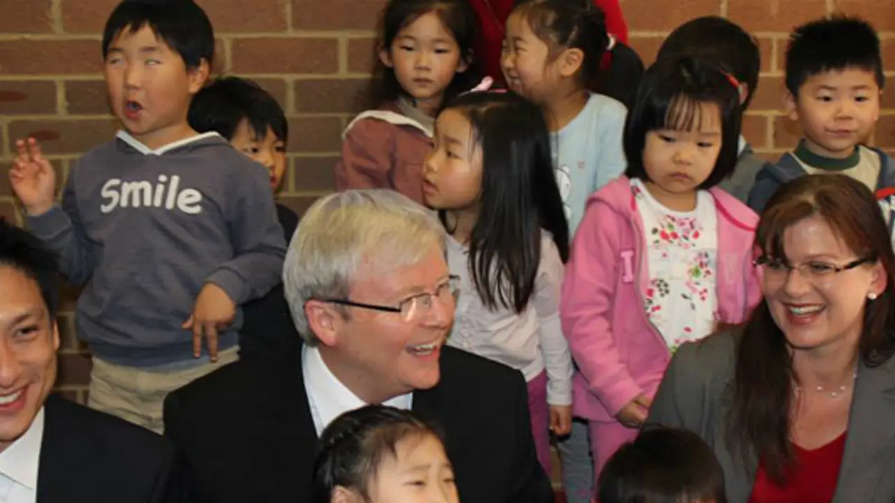 Prime Minister, media circus and a photobomber descend on West Ryde’s Uniting Church