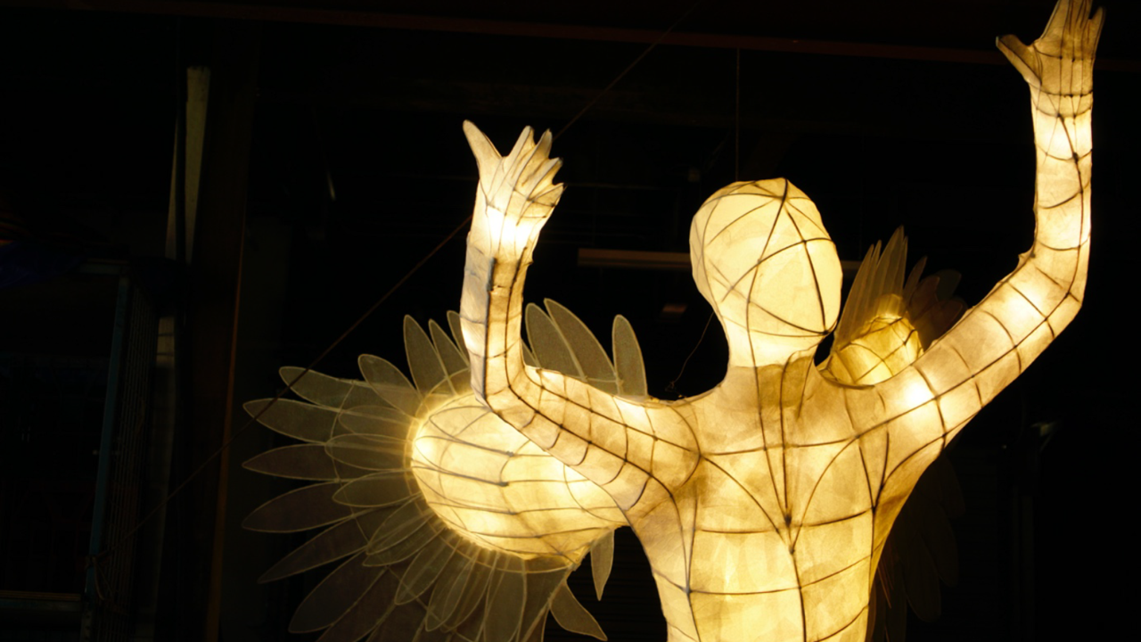 Illuminated Angels fly into Sydney from flood-ravaged Lismore